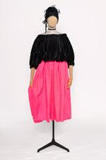 Black Velvet Bubble and Pink Dress