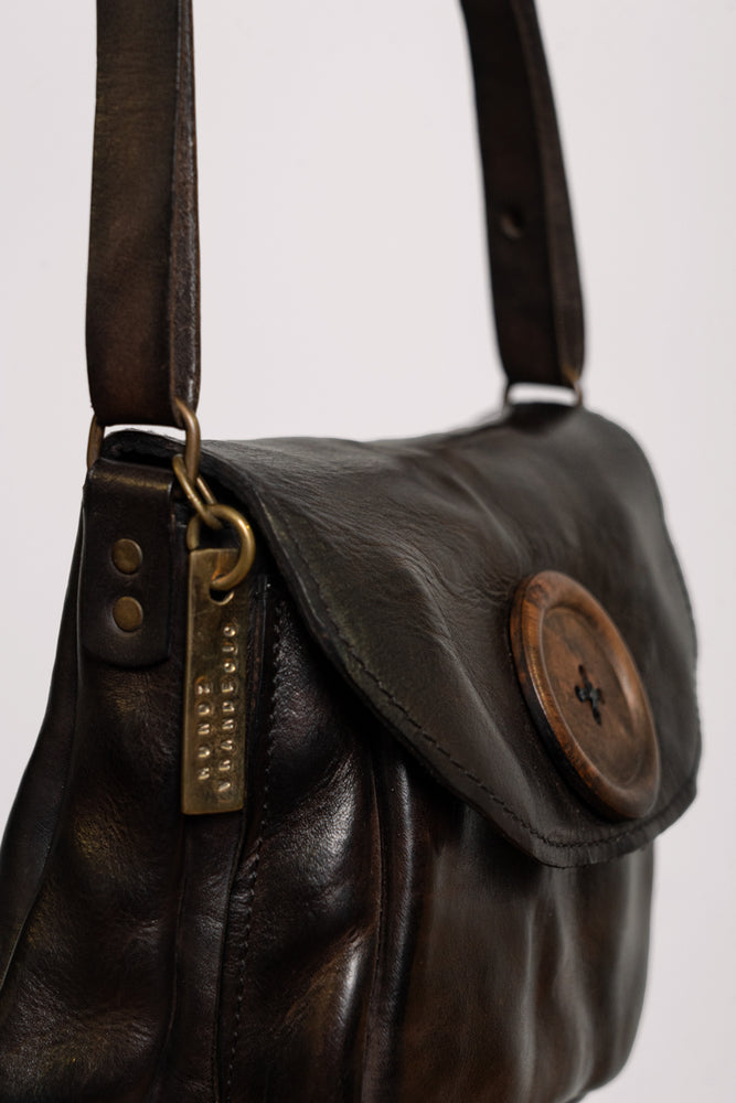 Brown Button Handbag