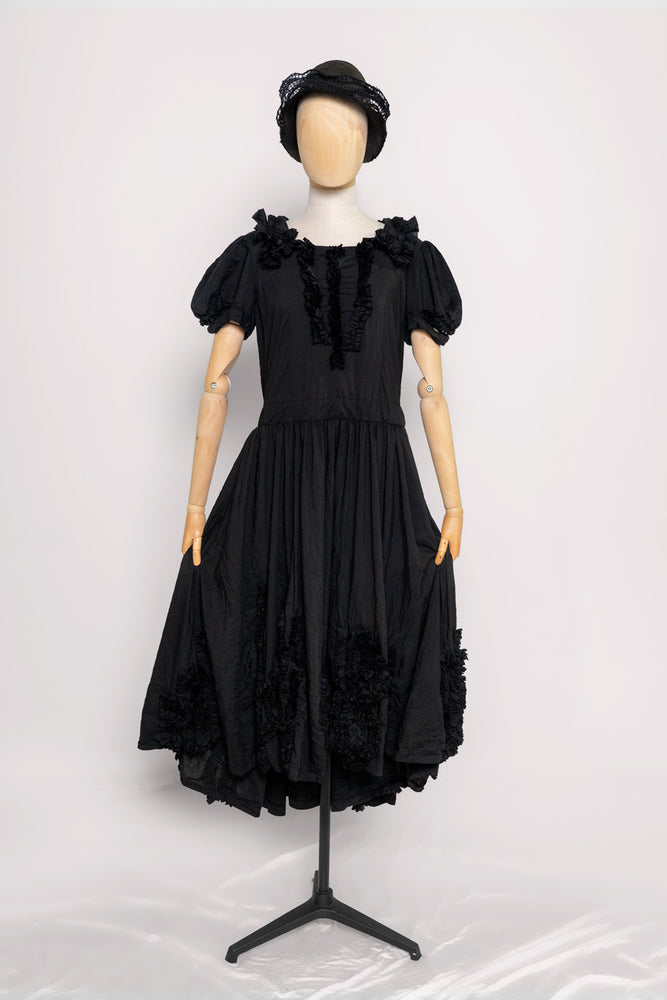 Black Ruffle Trimmed Dress