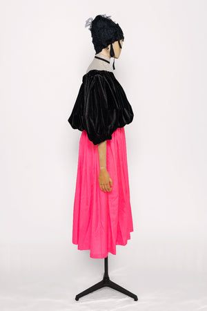 
            
                Load image into Gallery viewer, Black Velvet Bubble and Pink Dress
            
        